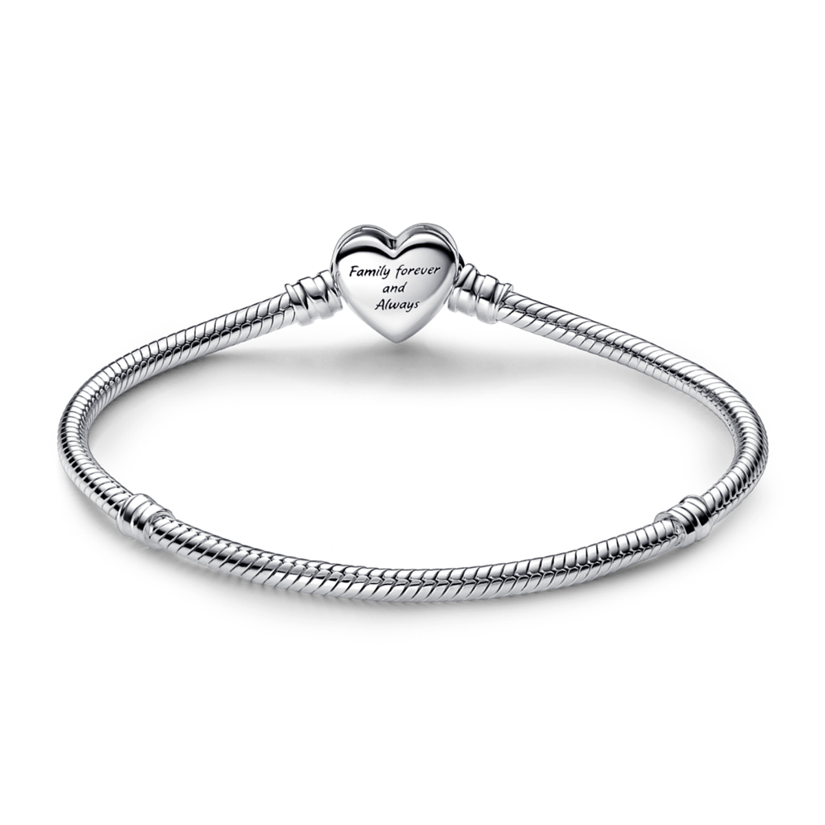 Bracelete Prata em Trama e Fecho Coração Infinito Brilhante
