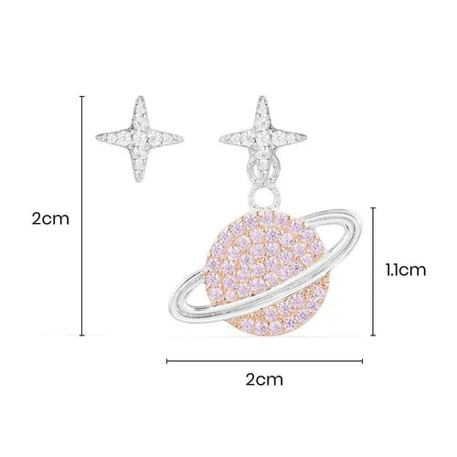 Brinco Assimétrico Planeta Rosa