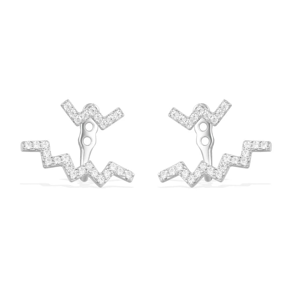 Brincos Ondulados Brilhantes