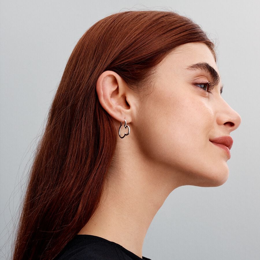 Brincos de Argola com Silhueta do Mickey