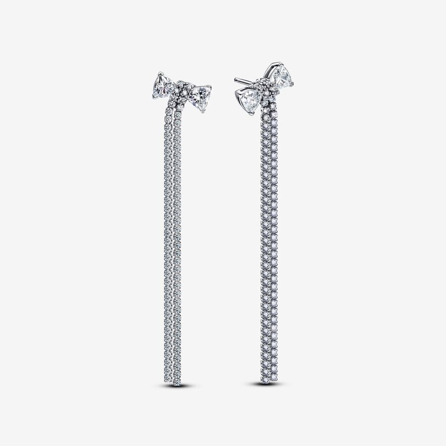 Brincos de Gota com Laço Pavé