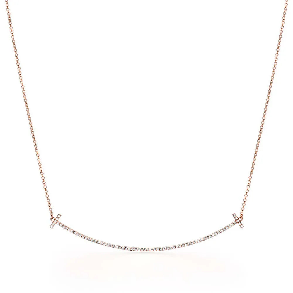 Colar Smile T com Brilhantes - Grande