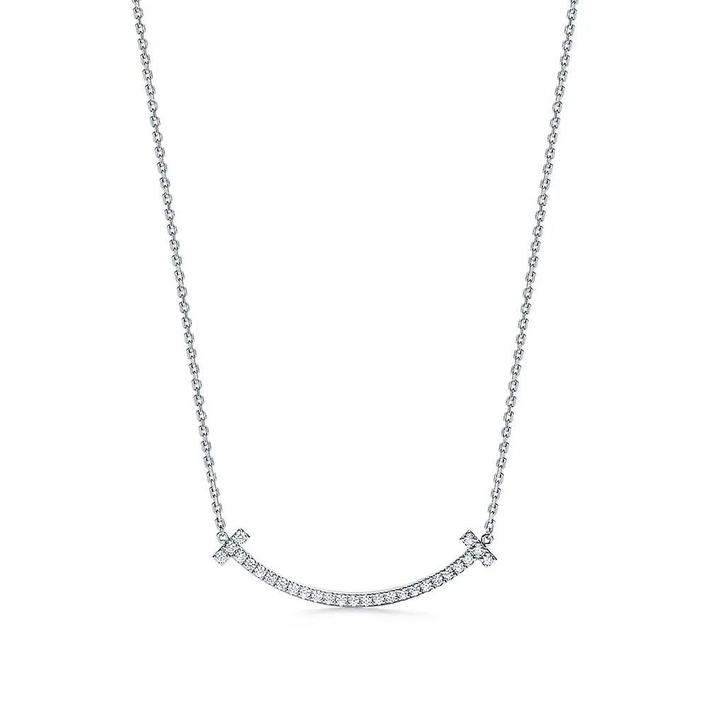 Colar Smile T com Brilhantes - Medio