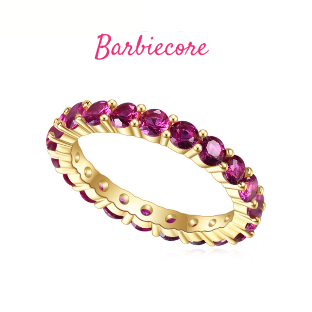 Anel rosa safira infinito