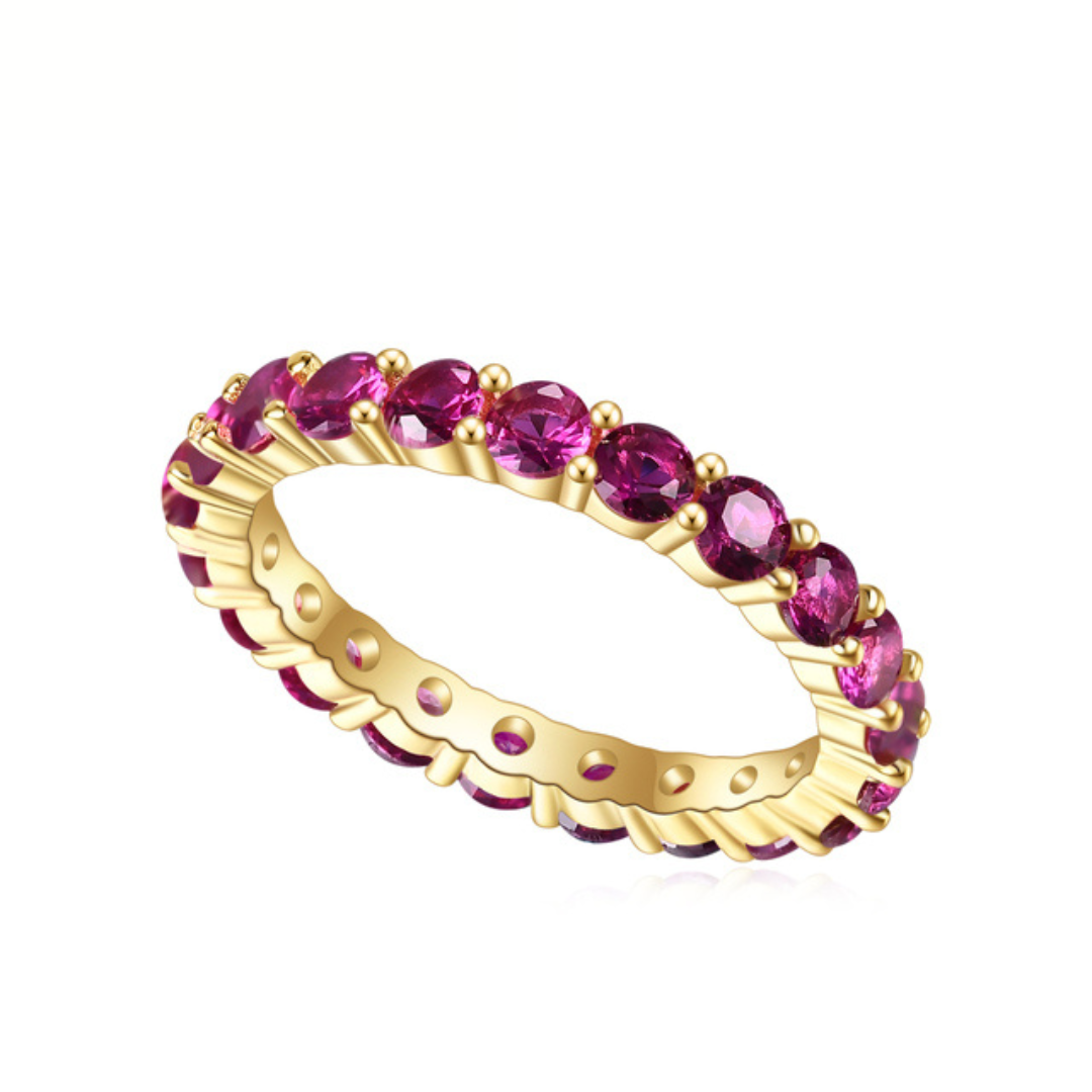 Anel rosa safira infinito