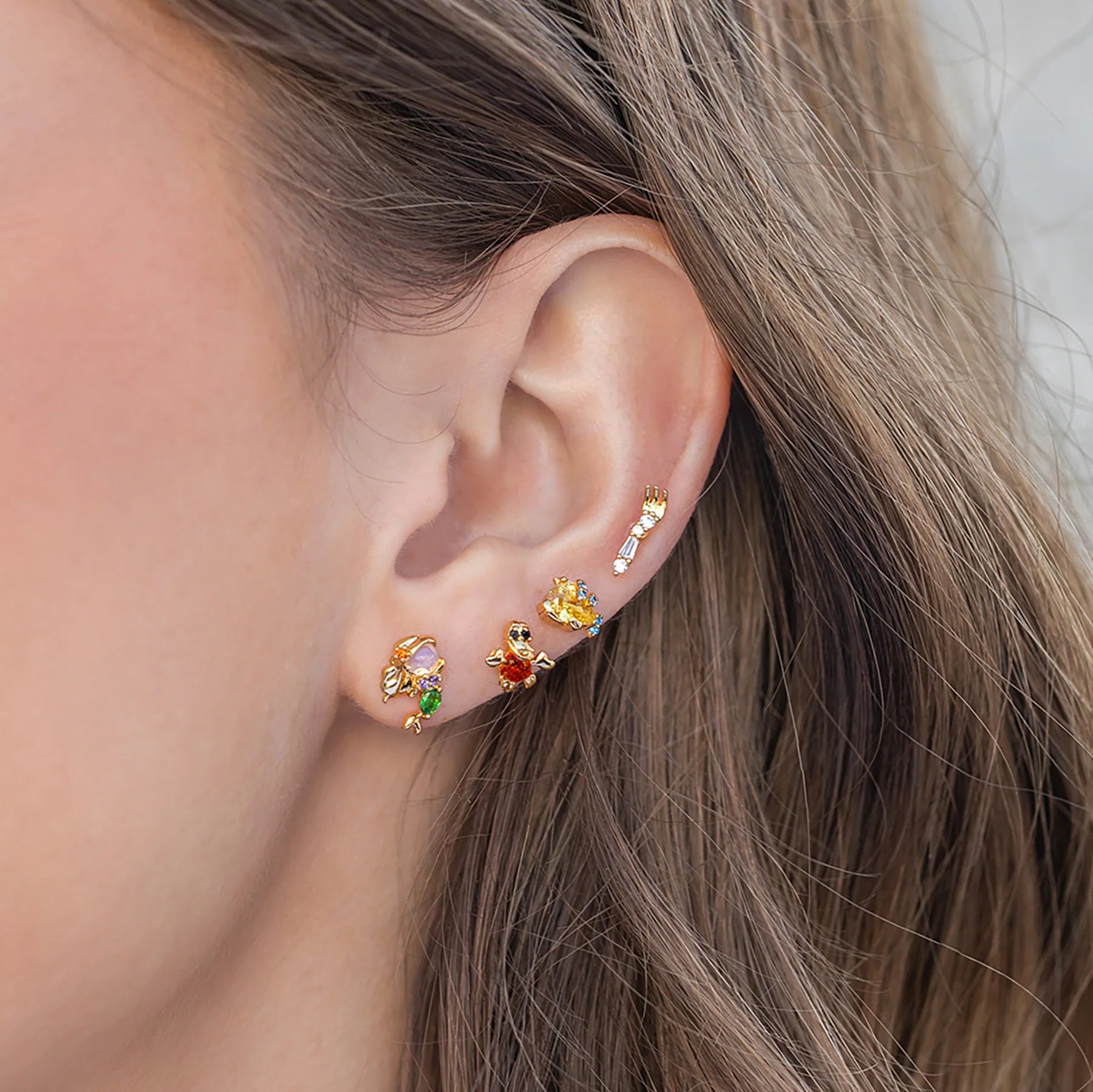 Conjunto de Brincos Princesa Pequena Sereia