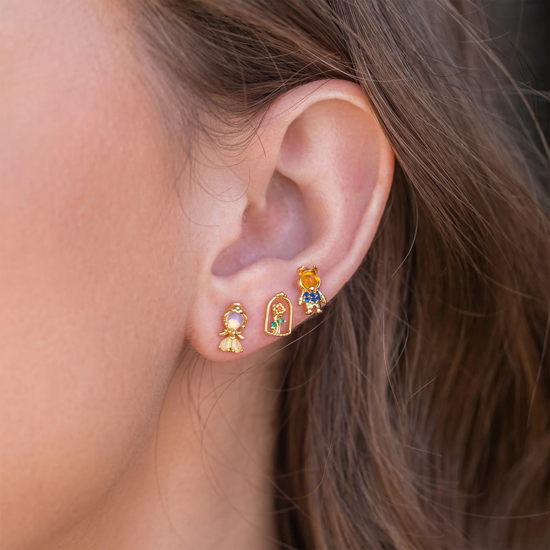 Conjunto de Brincos Princesa A Bela e a Fera