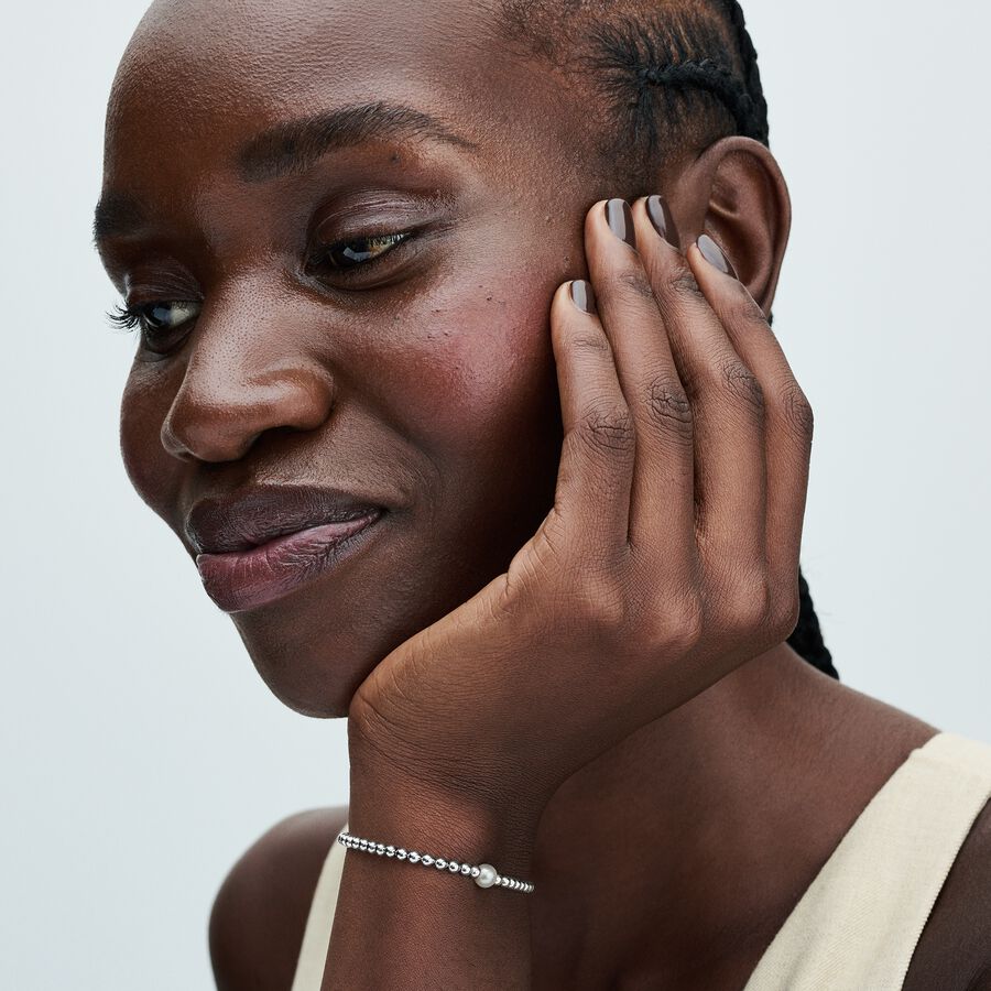 Pulseira Contas e Perola de Agua Doce