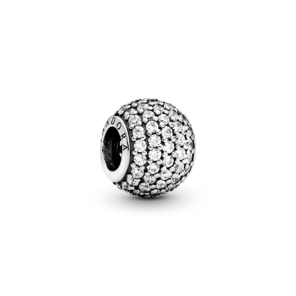 Charm De Prata Pave Branco