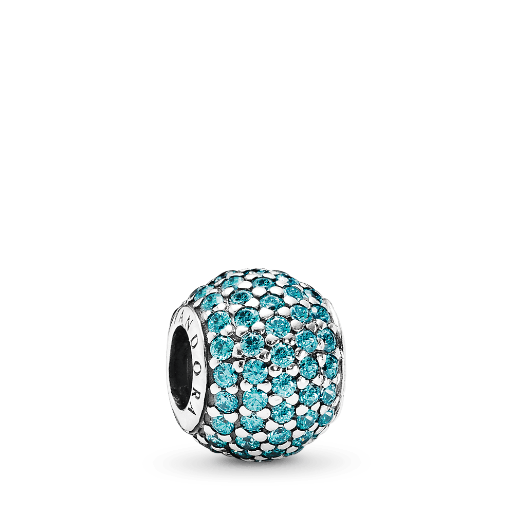 Charm de Prata Pavê Verde Água