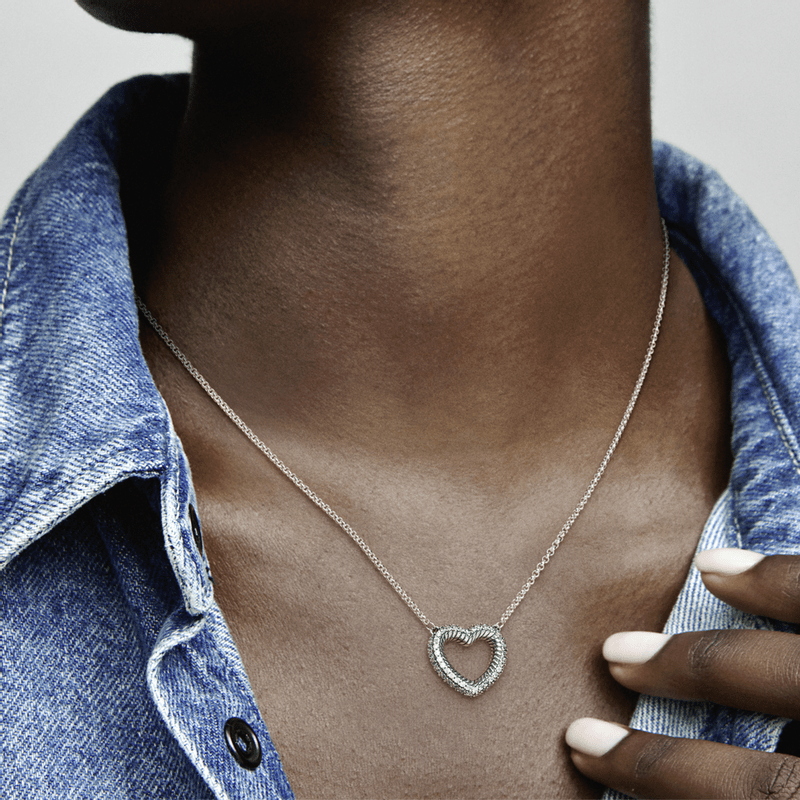 Colar Coração Aberto em Trama - Wayne Joias