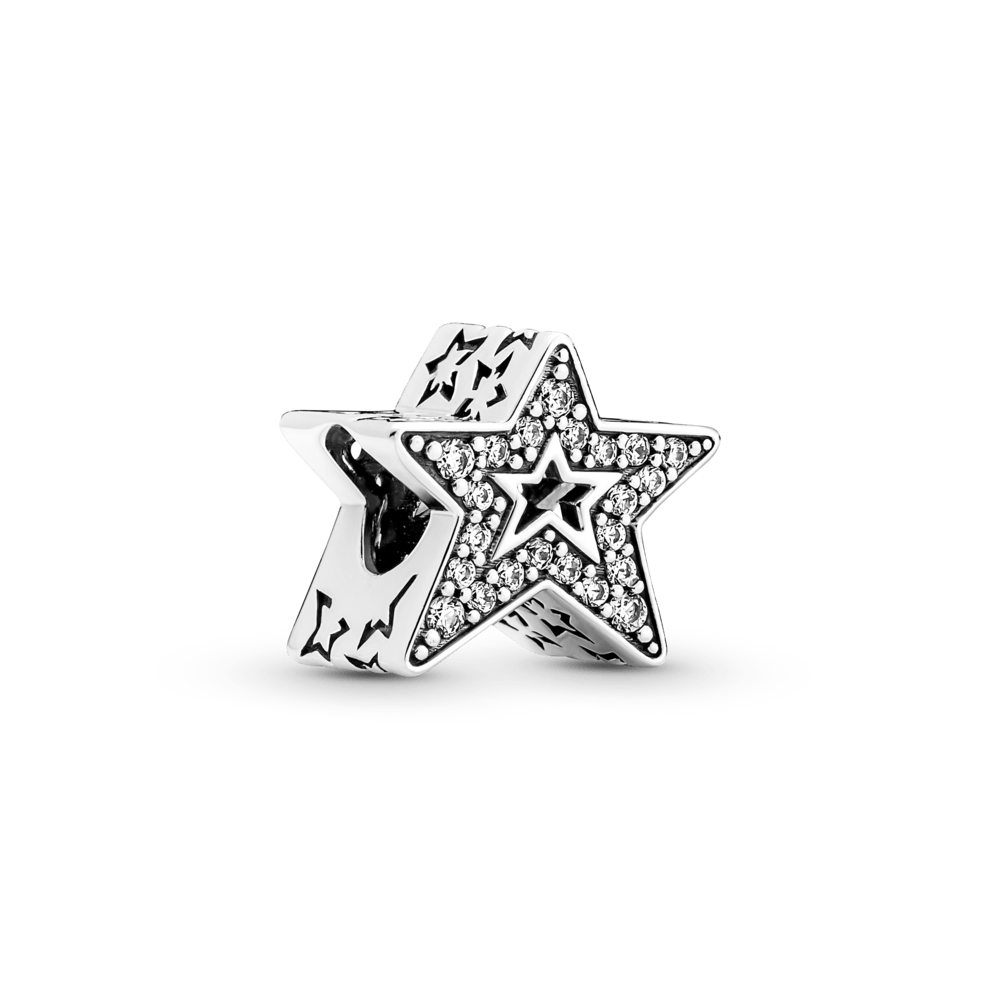 Charm De Estrela Brilhante Assimetrico