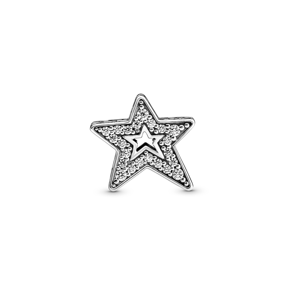 Charm De Estrela Brilhante Assimetrico