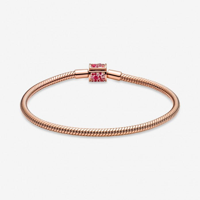 Pulseira com Coração Rosa Brilhante - Wayne Joias