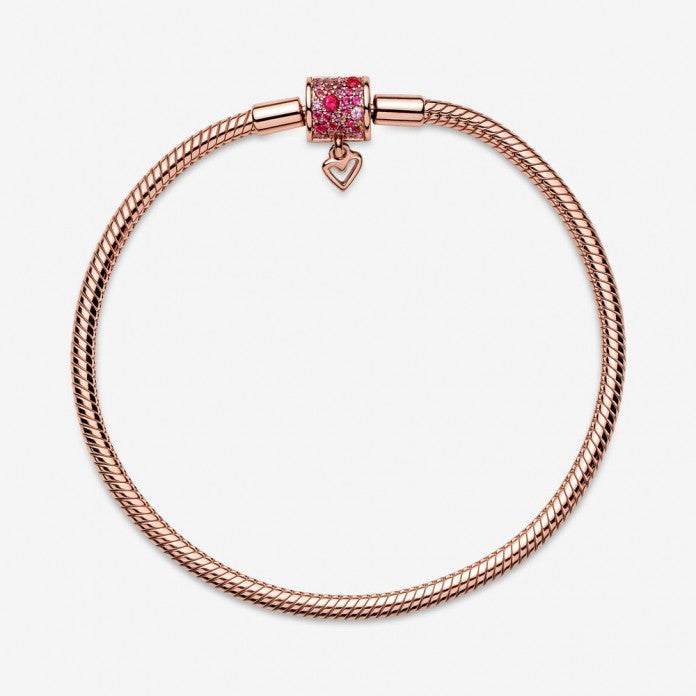 Pulseira com Coração Rosa Brilhante - Wayne Joias