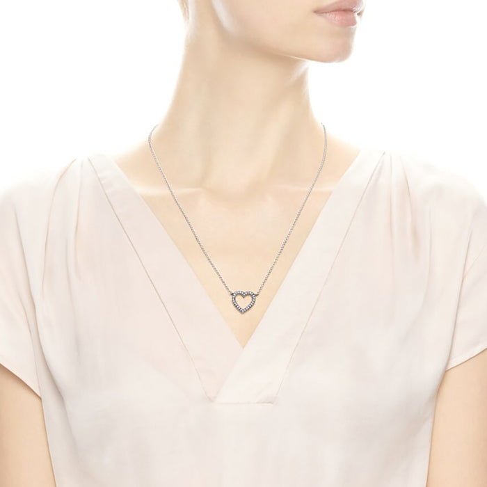 Colar de Coração Aberto Cintilante - Wayne Joias