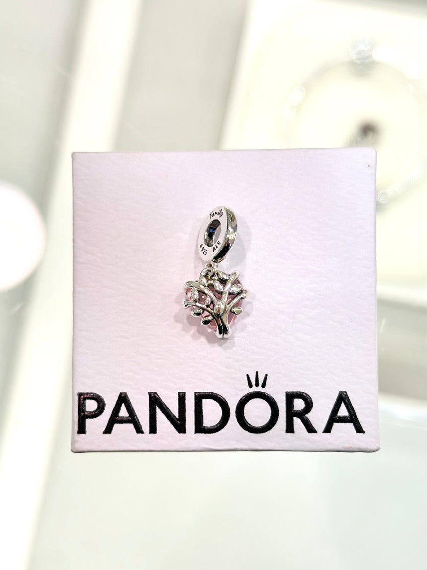 Charm Árvore genealógica rosa e coração