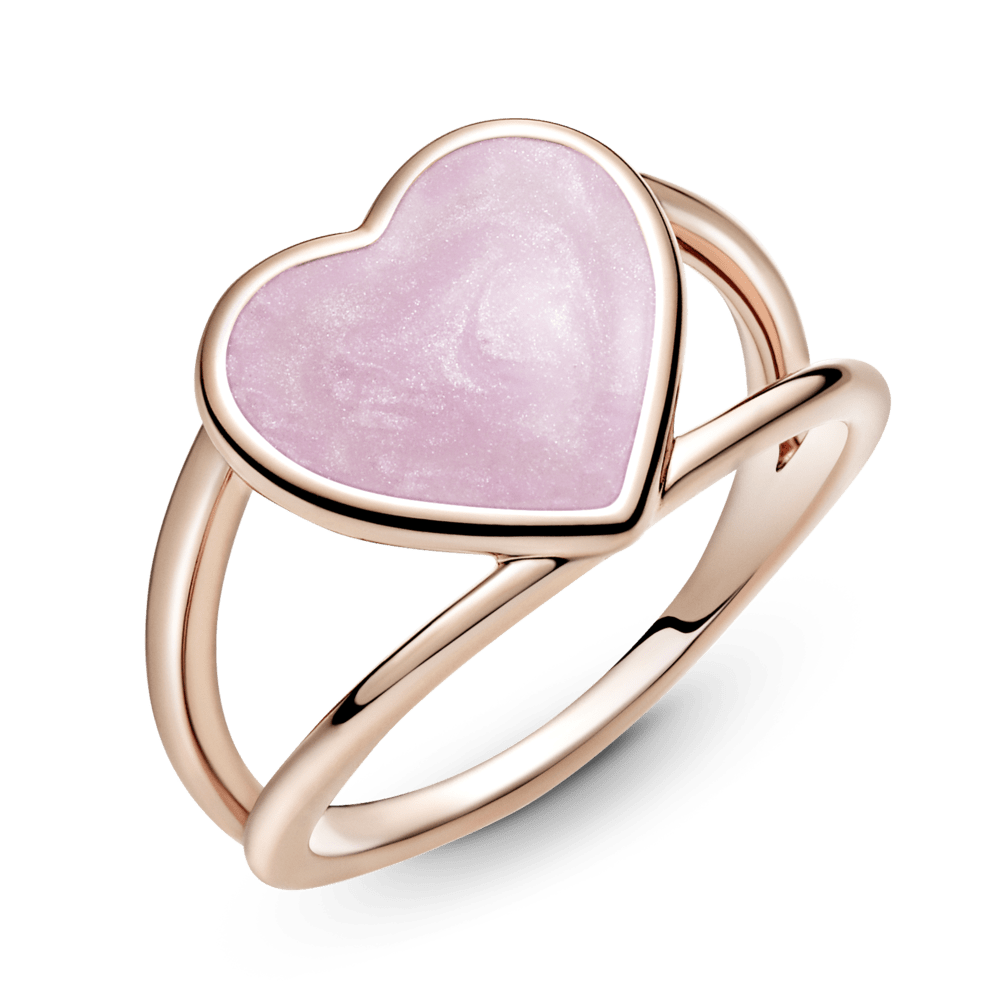 Anel Coração Rosa Espiral - Wayne Joias