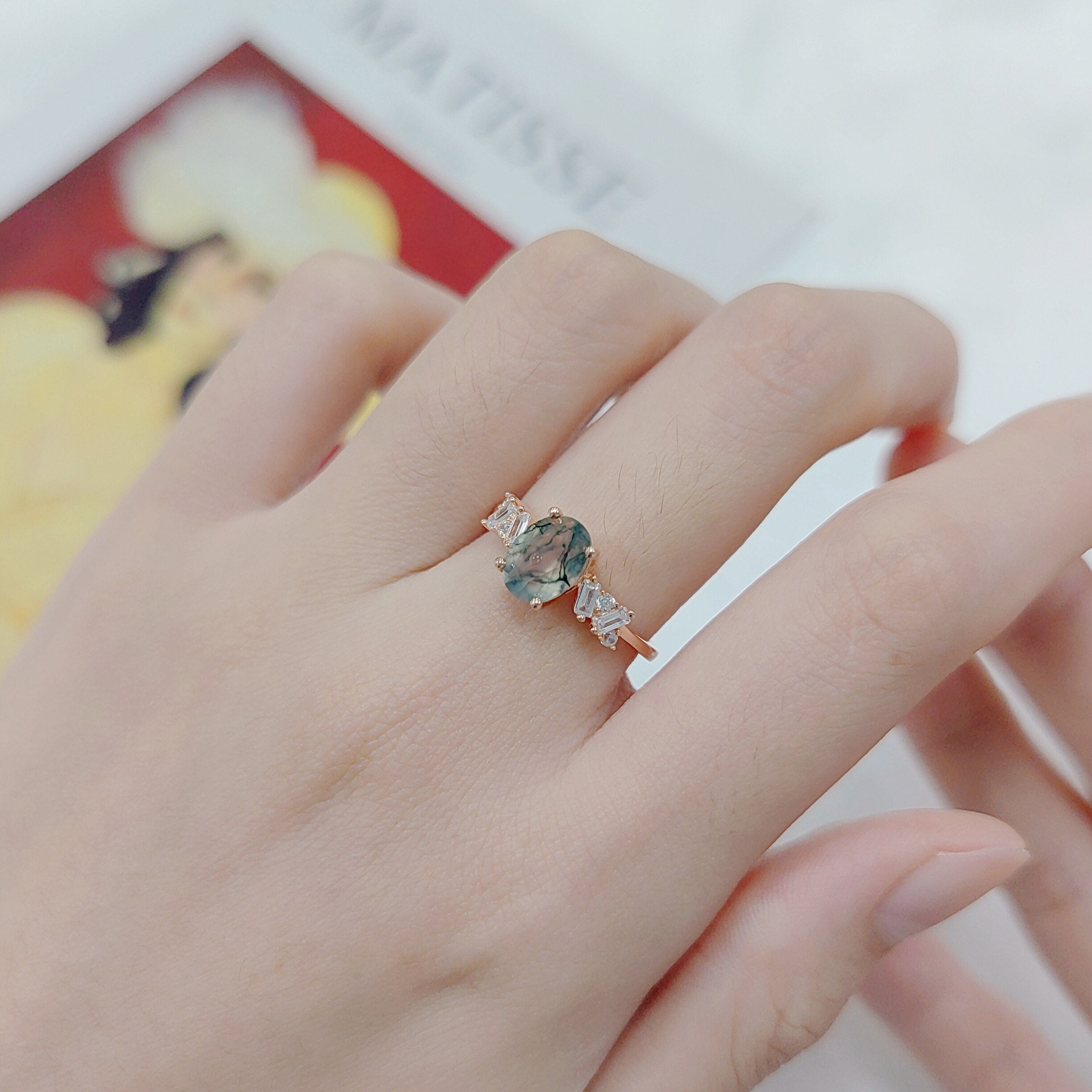 Anel Vintage Agata Musgo