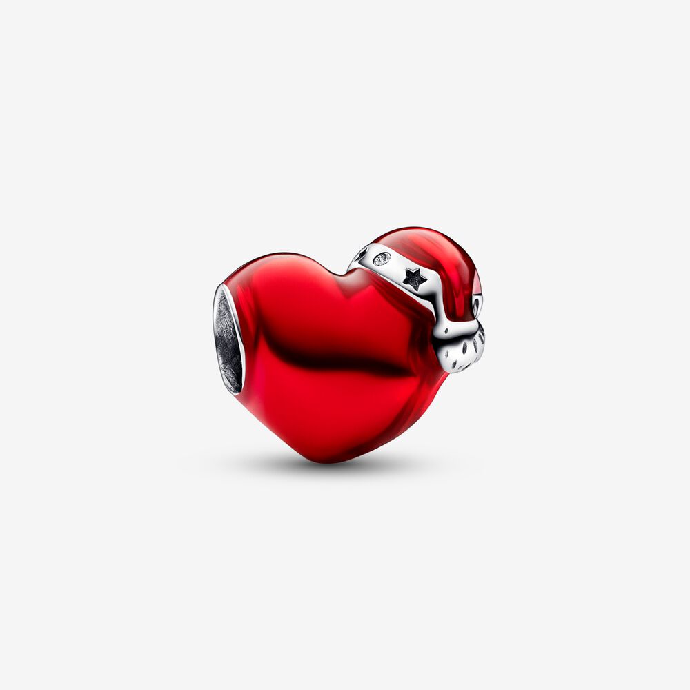 Charme de Natal Coração Vermelho Metálico - Wayne  Joias