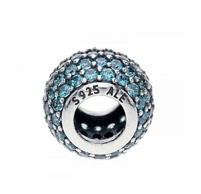 Charm de Prata Pavê Verde Água