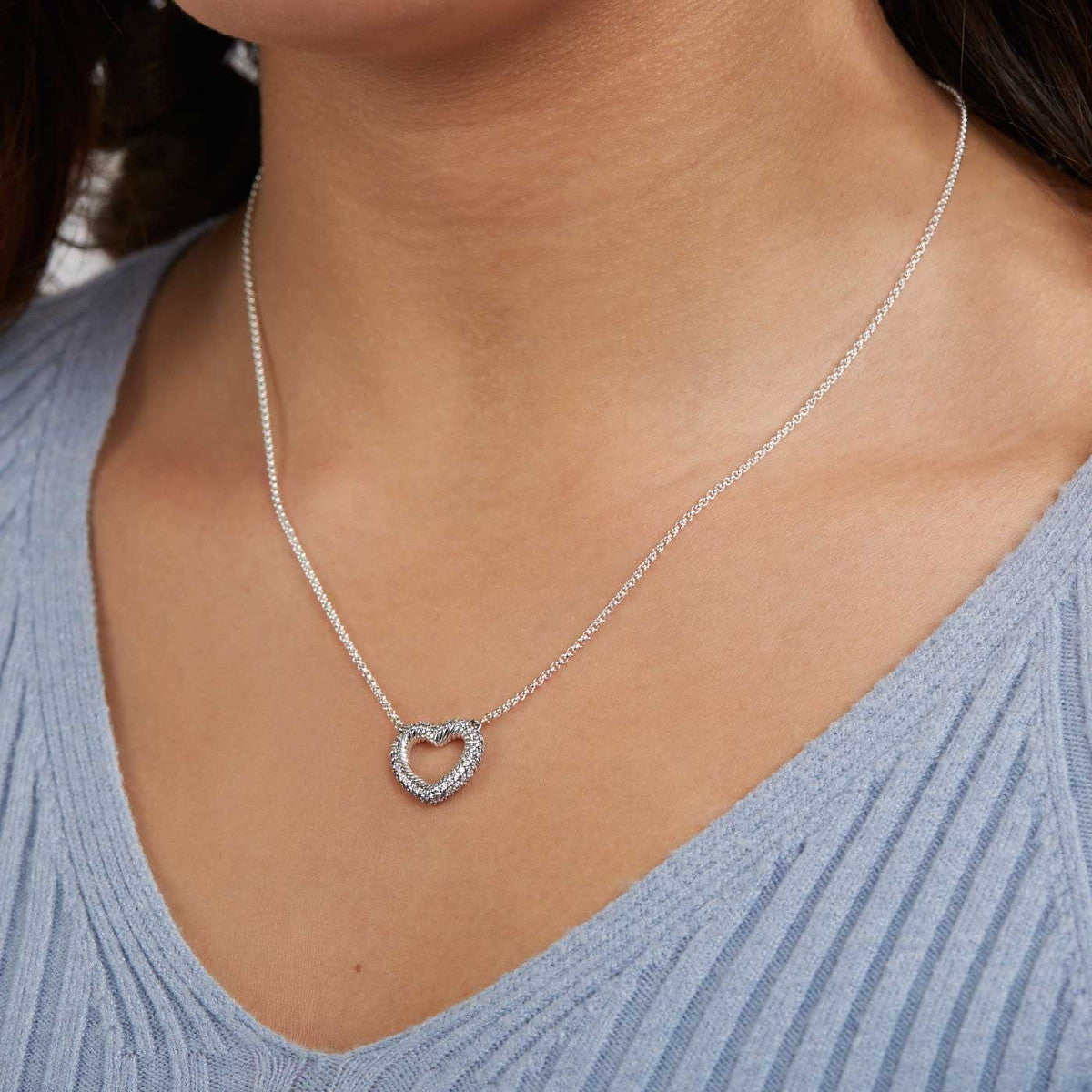 Colar Coração Aberto em Trama - Wayne Joias