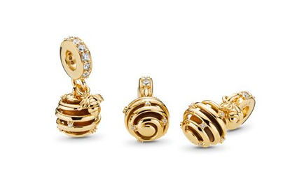 Charm Pendente Colmeia com Pedra Olho de Tigre - Wayne Joias