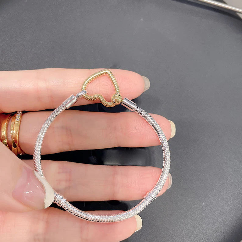 Pulseira Com Fecho de Coração Dourado - Wayne  Joias