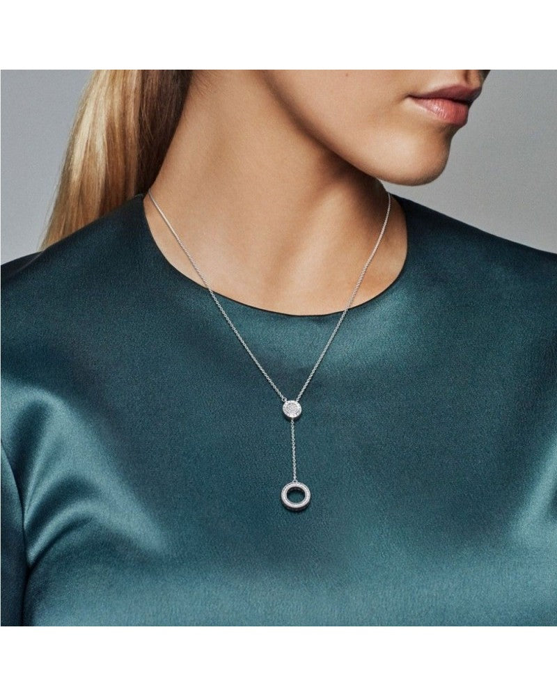 Colar em Y Circulo Pavé - Wayne Joias