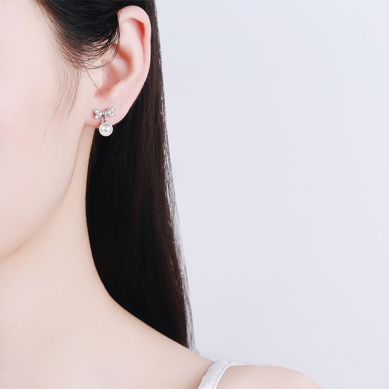 Brinco Laço Delicado com Perola - Wayne  Joias