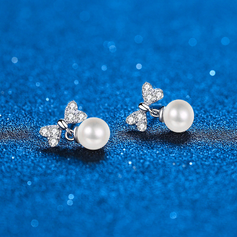 Brinco Laço Delicado com Perola - Wayne  Joias