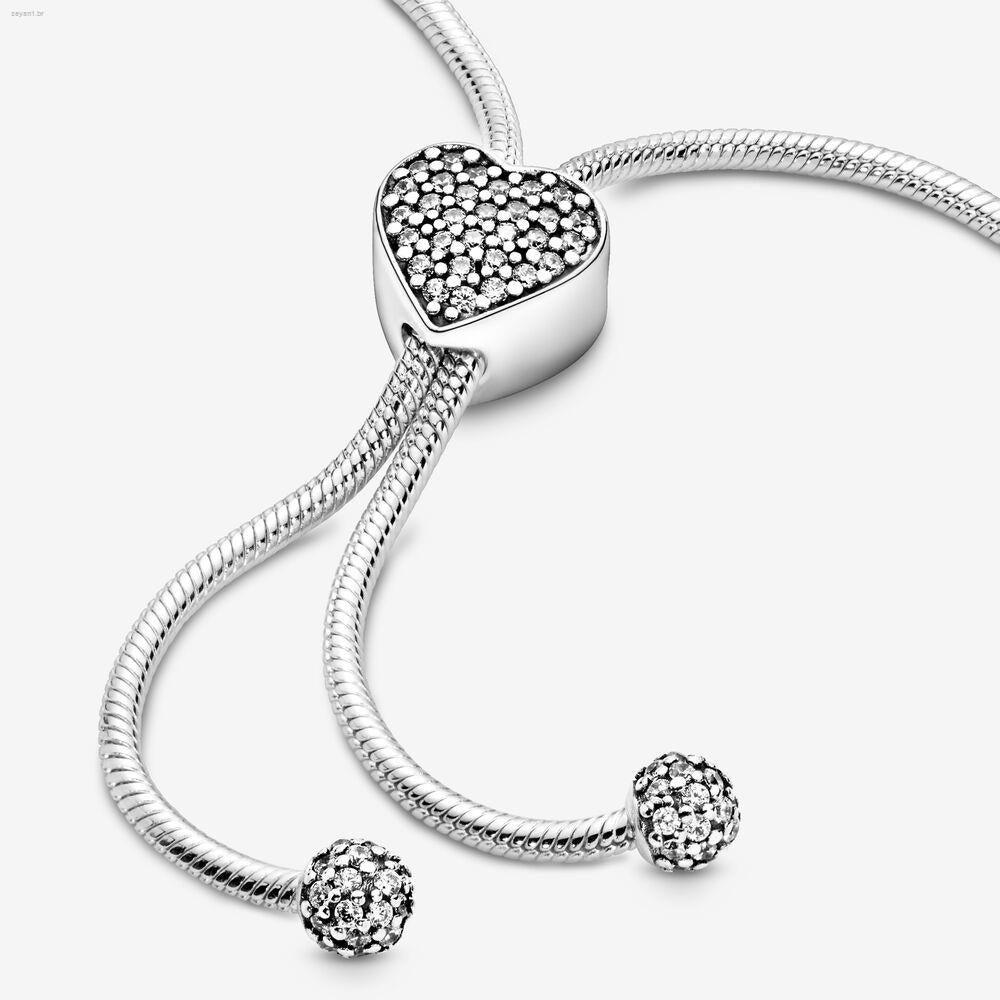 Pulseira Prata Ajustável Deslizante Pandora