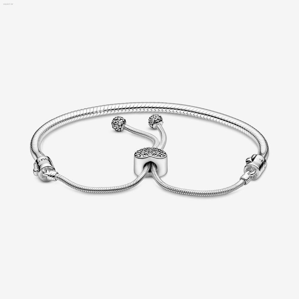 Pulseira Prata Ajustável Deslizante Pandora