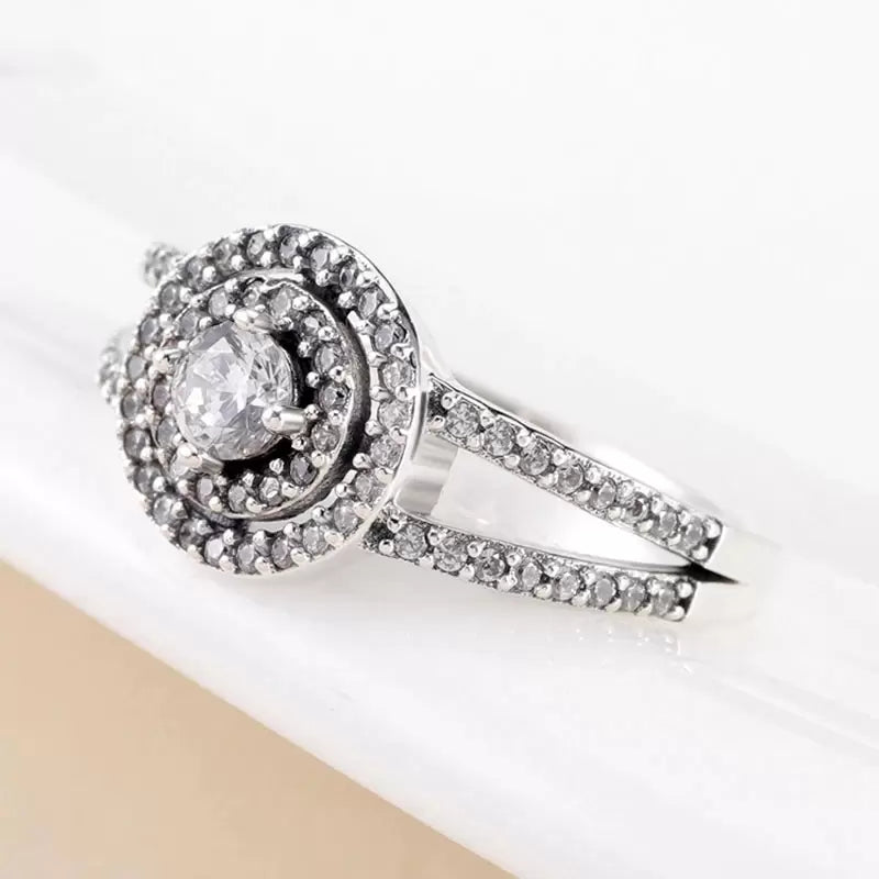 Anel de Halo Duplo Brilhante - Wayne  Joias