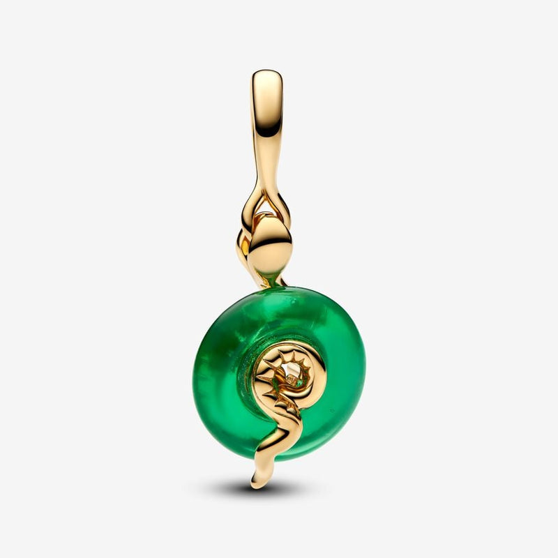 Charm de Vidro Murano Verde Cobra