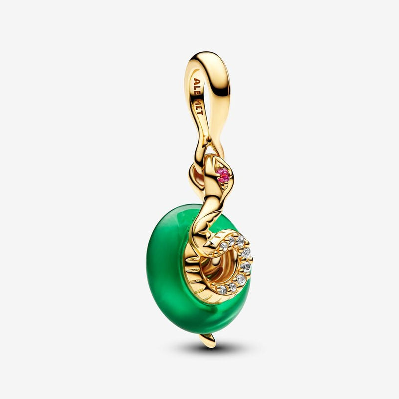 Charm de Vidro Murano Verde Cobra