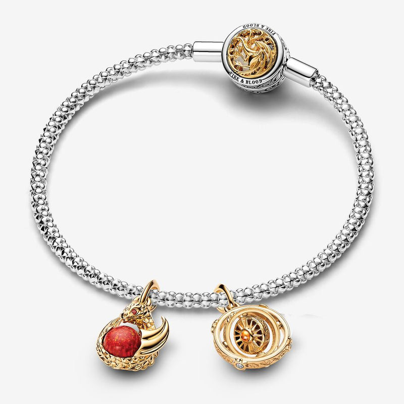 Conjunto de Pulseira Charms Dourados de Game of Thrones