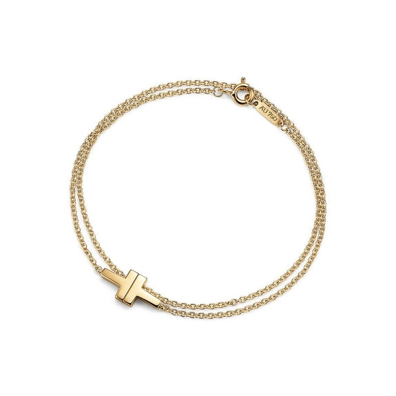 Pulseira de Corrente Dupla T