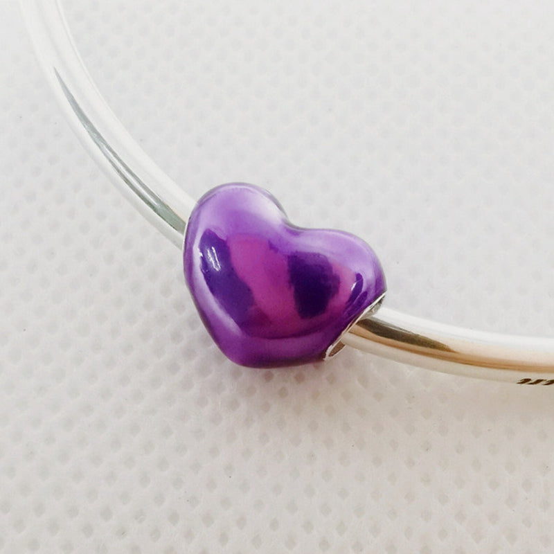 Charm Coração Roxo Metálico