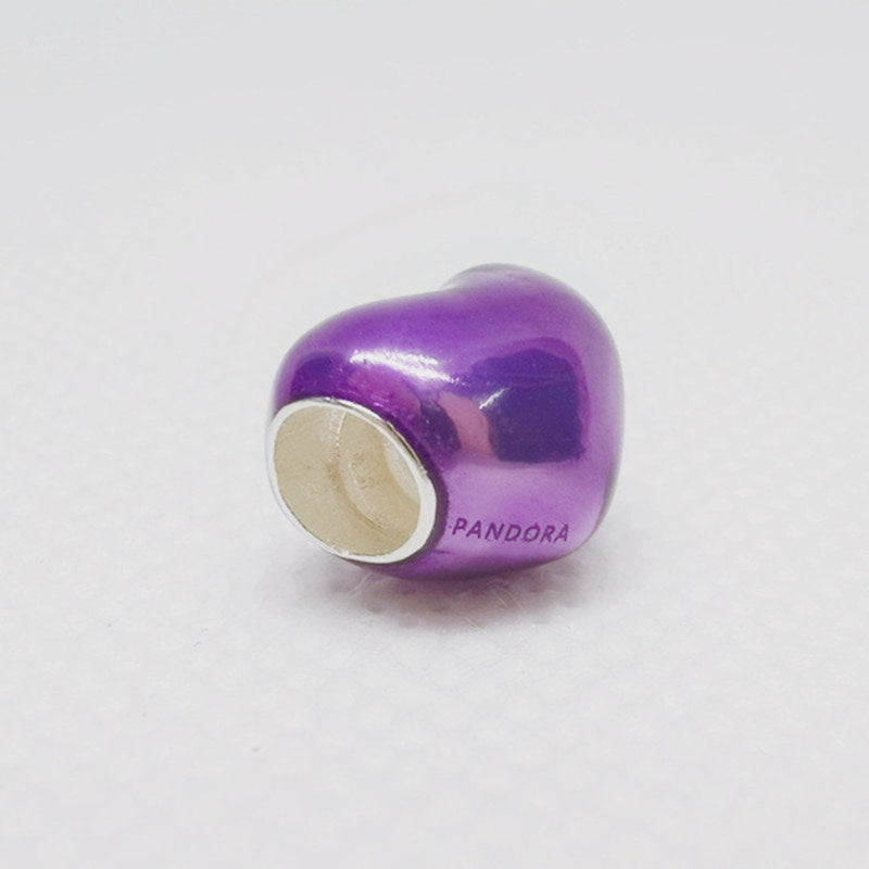 Charm Coração Roxo Metálico