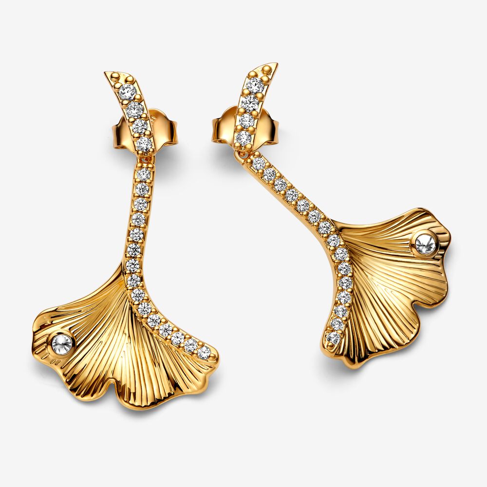 Brincos de Gota de Folha de Ginkgo - Wayne  Joias