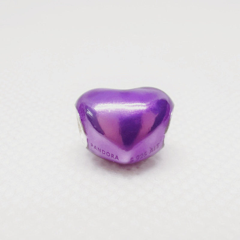 Charm Coração Roxo Metálico